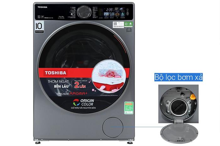 Máy giặt sấy Toshiba Inverter giặt 13 kg - sấy 8 kg TWD-T25BZP140MWV(MG)